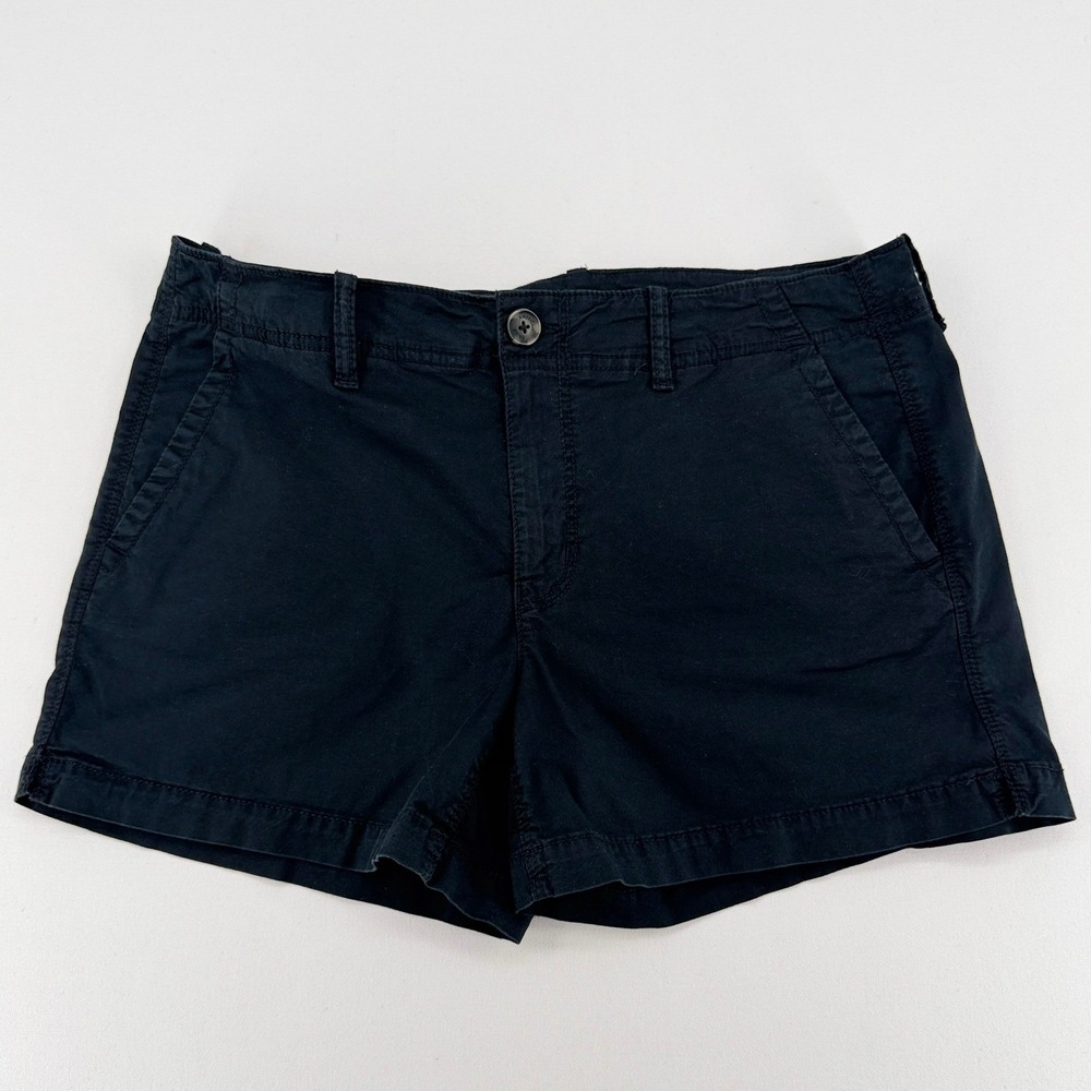 American Eagle Black Flat Front Shorts Super Stretch Size 14
